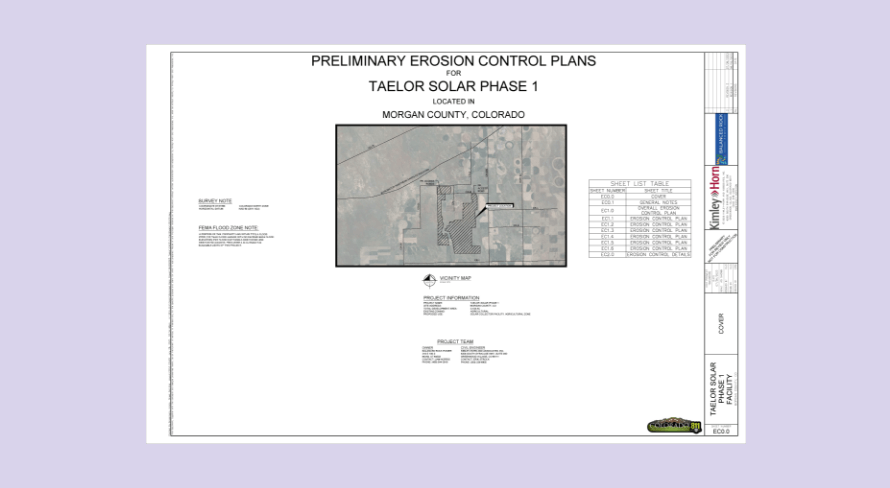 Preliminary erosion control plans for taelor solar phase 1