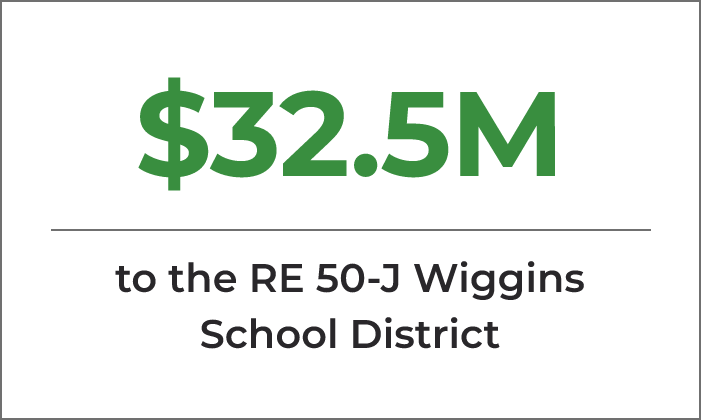 "$32.5M to the RE 50-k Wiggins School District"
