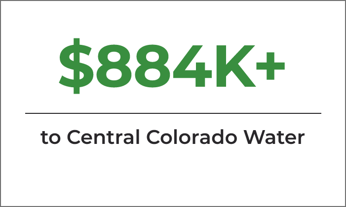 "$884K+ to Central Colorado Water"