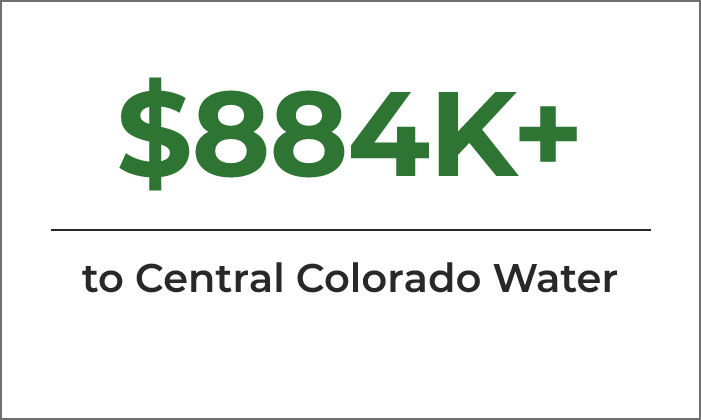 "$884K+ to Central Colorado Water"