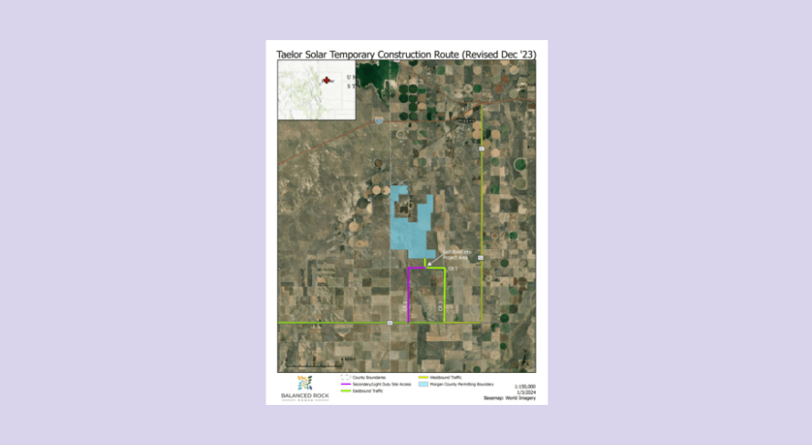Taelor Solar Temporary Construction Route Map